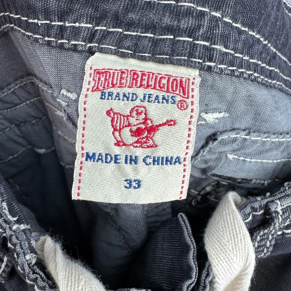 True Religion Shorts Mens 33 Micro Corduroy Cargo Drawstring Y2K Thick Stitch